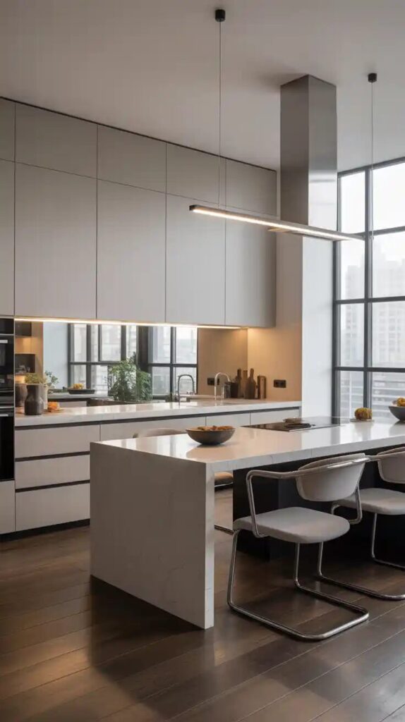 12 Loft Kitchen Designs with Clever Under-Counter Dining Nooks 12 image 11
